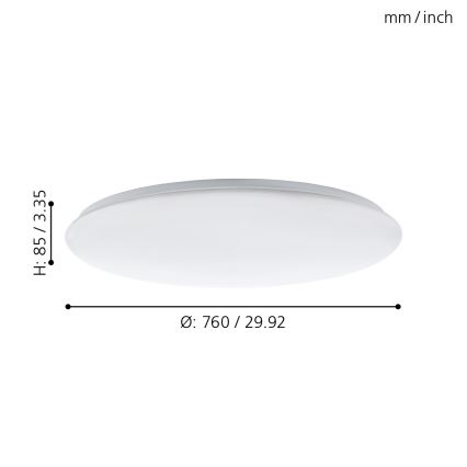 Eglo - LED Stmívatelné stropní svítidlo LED/60W/230V + dálkové ovládání