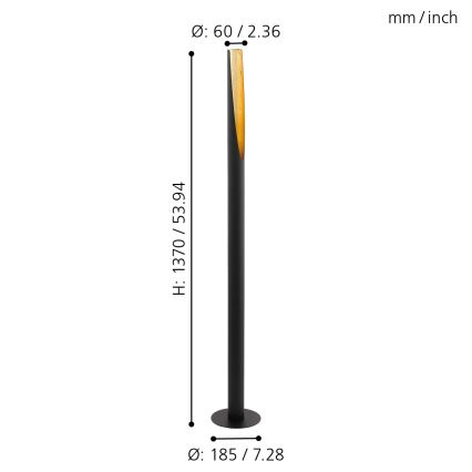 Eglo - LED Stojací lampa 1xGU10/4,5W/230V černá