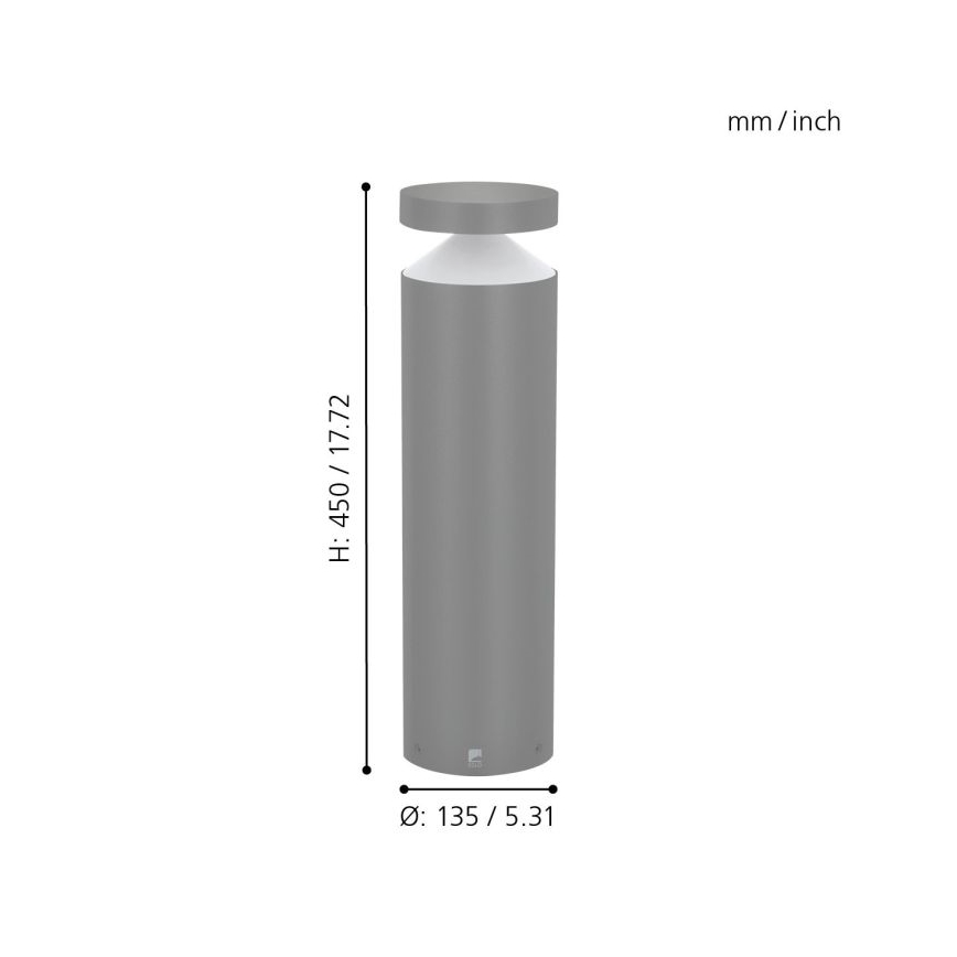Eglo - LED Venkovní lampa LED/11W/230V šedá 450 mm IP44