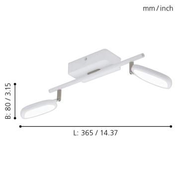 Eglo 97692 - LED RGB Bodové svítidlo PALOMBARE-C 2xLED/5W/230V