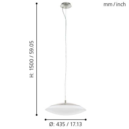 Eglo 97812 - LED RGB Stmívatelný lustr na lanku FRATTINA-C LED/27W/230V
