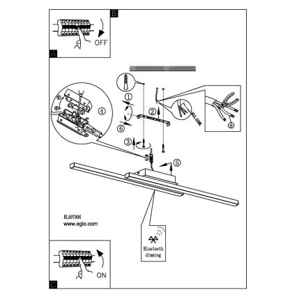 Eglo - LED RGB Stmívatelný přisazený lustr FRAIOLI-C LED/34W/230V