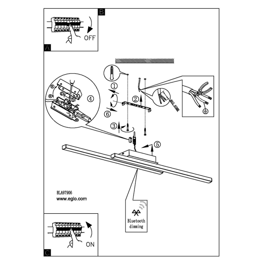 Eglo - LED RGB Stmívatelný přisazený lustr FRAIOLI-C LED/34W/230V