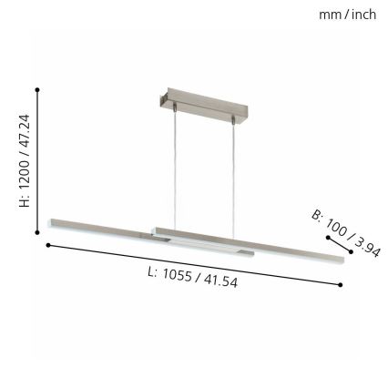 Eglo - LED RGB Stmívatelný lustr na lanku FRAIOLI-C 2xLED/17W/230V