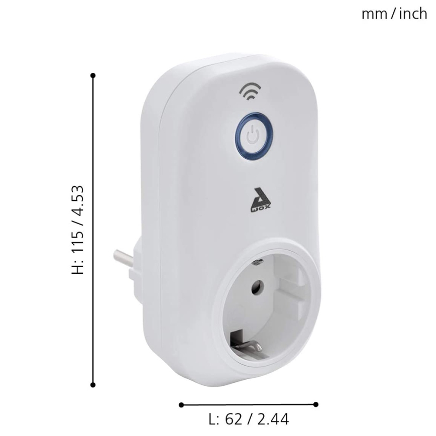 Eglo - Chytrá zásuvka Connect plug PLUS 2300W SCHUKO Bluetooth