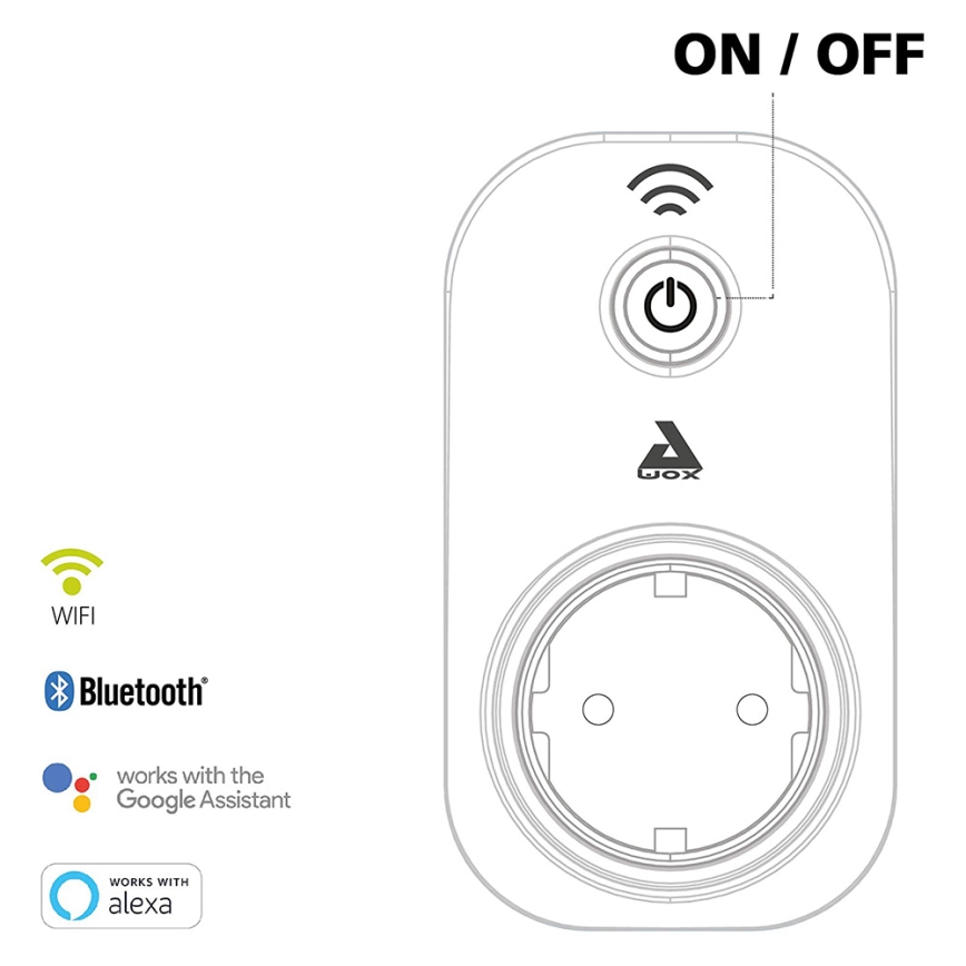 Eglo - Chytrá zásuvka Connect plug PLUS 2300W SCHUKO Bluetooth