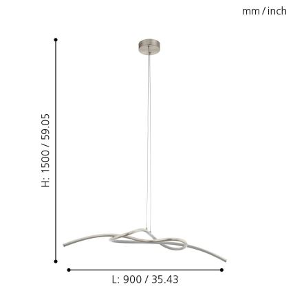 Eglo - LED Lustr na lanku LED/16W/230V