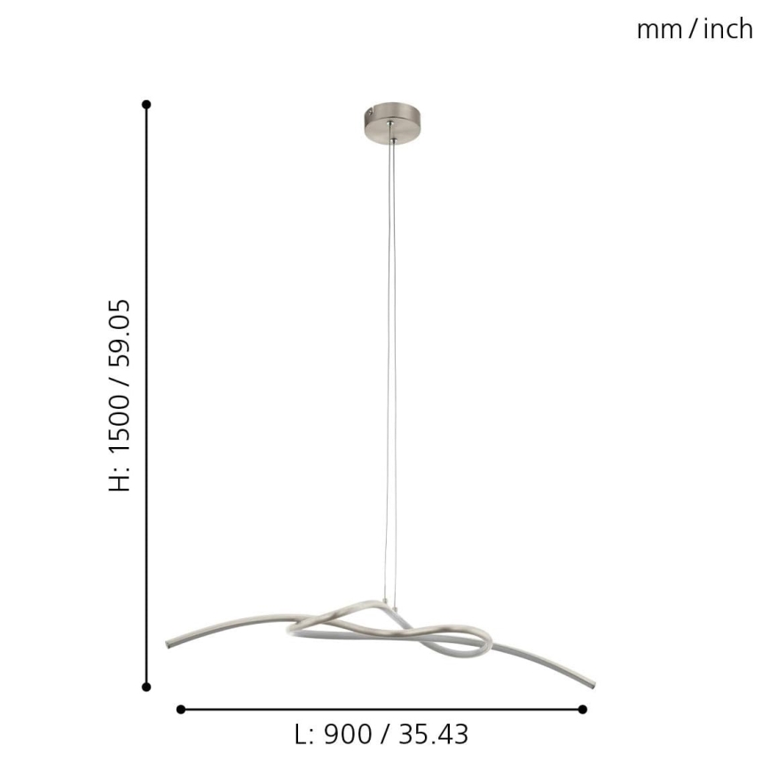 Eglo - LED Lustr na lanku LED/16W/230V
