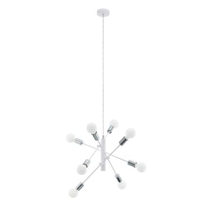 Eglo - Lustr na lanku 8xE27/60W/230V bílá