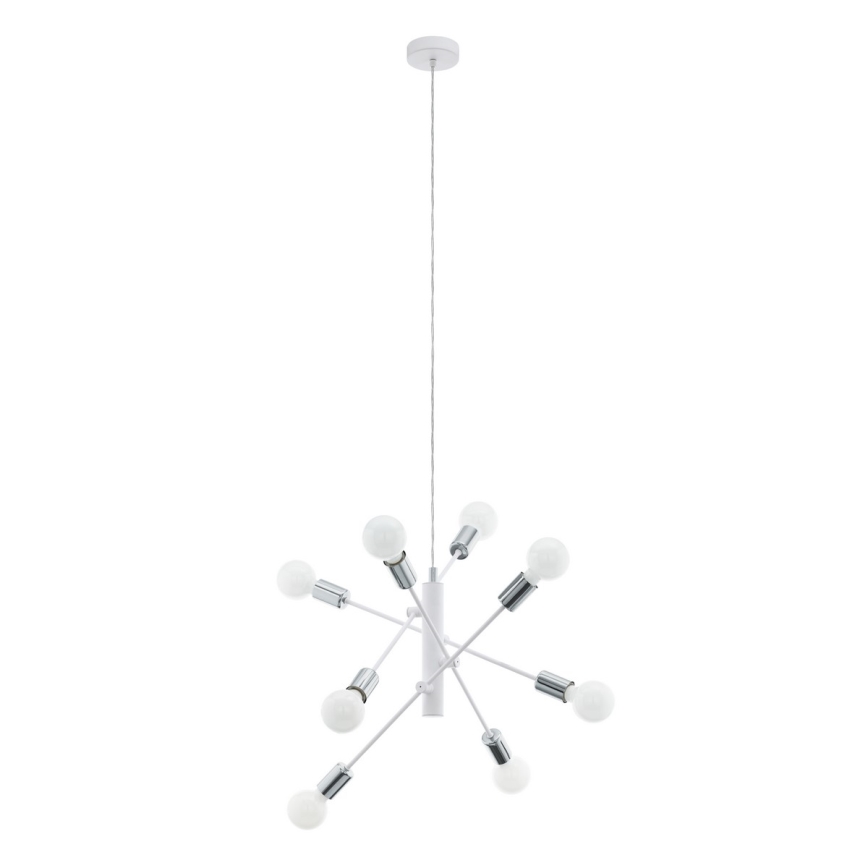 Eglo - Lustr na lanku 8xE27/60W/230V bílá