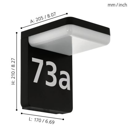 Eglo - LED Domovní číslo LED/11W/230V IP44