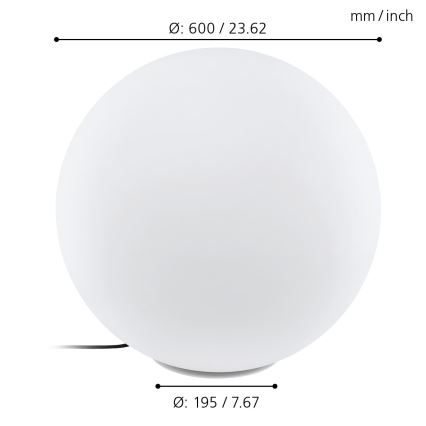 Eglo - Venkovní lampa 1xE27/40W/230V IP65 ø600