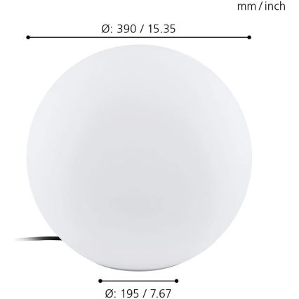 Eglo 98106 - LED RGBW Venkovní lampa MONTEROLO-C 1xLED/9W/230V IP65 pr.390