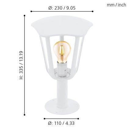 Eglo 98117 - Venkovní lampa MONREALE 1xE27/60W/230V IP44