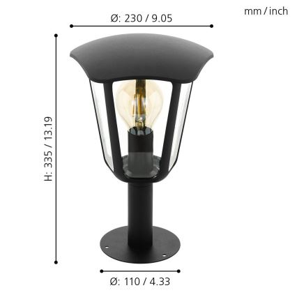 Eglo - Venkovní lampa 1xE27/60W/230V IP44