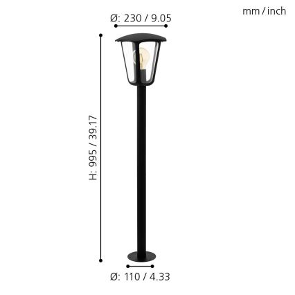 Eglo - Venkovní lampa 1xE27/60W/230V IP44