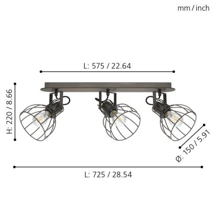 Eglo 98136 - Bodové svítidlo SAMBATELLO 3xE27/40W/230V