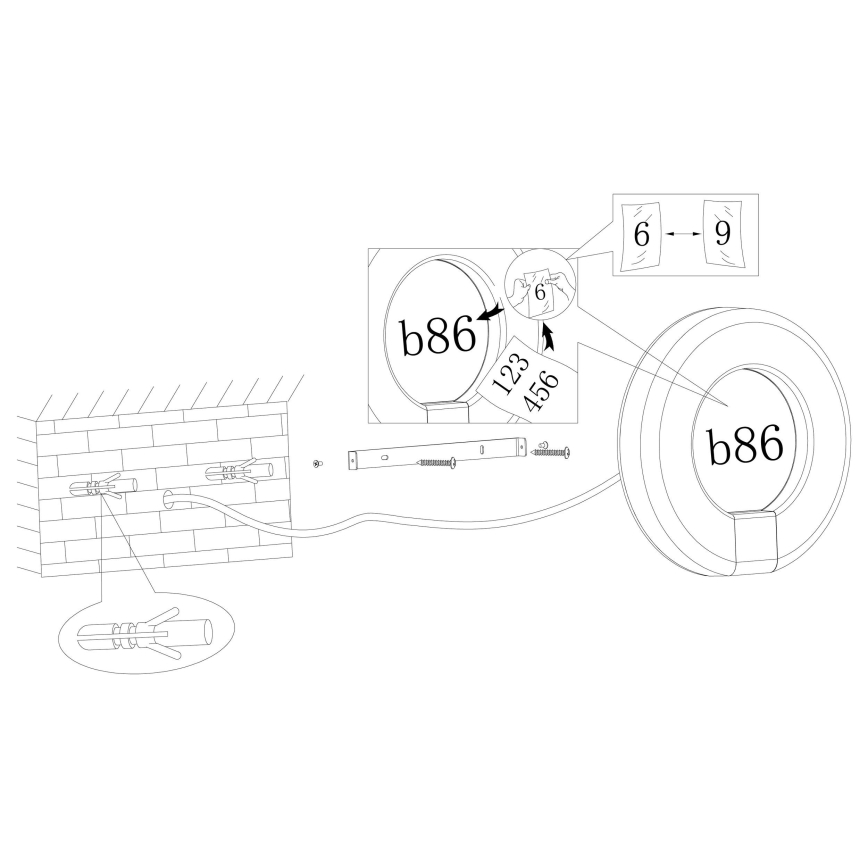 Eglo - LED Domovní číslo LED/15W/230V IP44