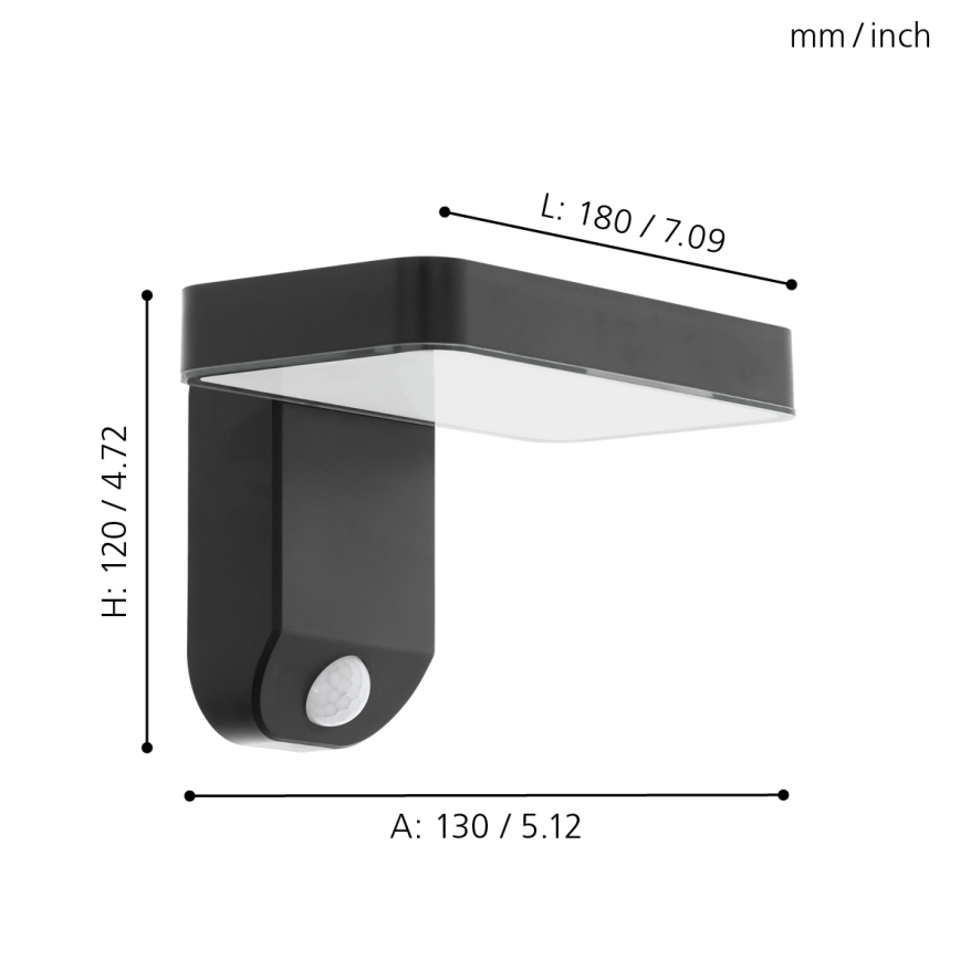Eglo - LED Solární nástěnné svítidlo se senzorem LED/4,5W/3,7V 2200 mAh IP44