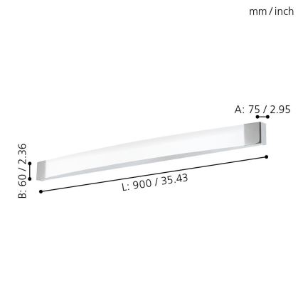 Eglo 98193 - LED Koupelnové nástěnné svítidlo SIDERNO LED/24W/230V IP44