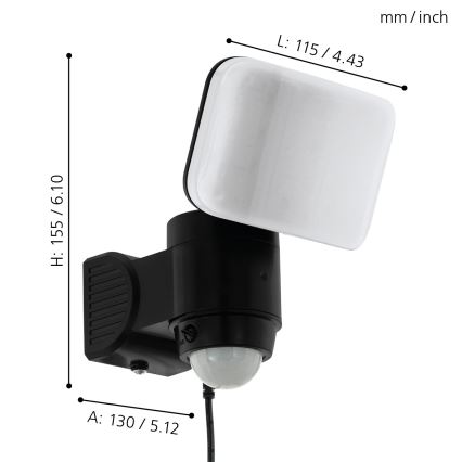 Eglo - LED Solární nástěnné svítidlo se senzorem LED/3,7V IP44