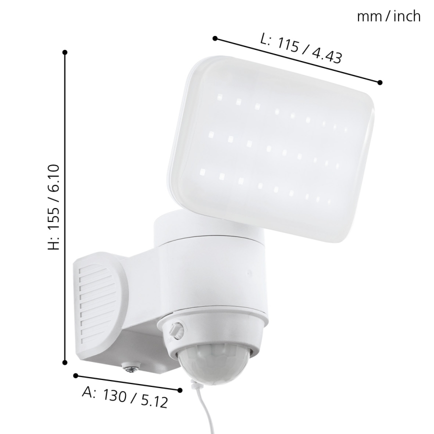 Eglo - LED Solární nástěnné svítidlo se senzorem LED/3,7V 1800 mAh IP44