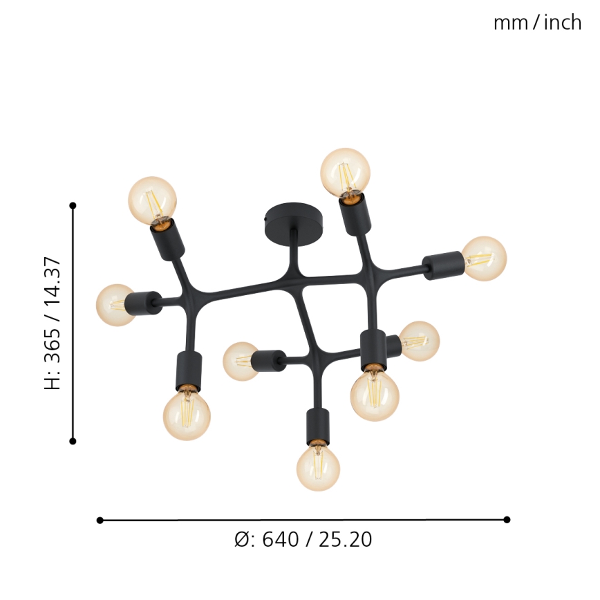 Eglo - Přisazený lustr 9xE27/60W/230V