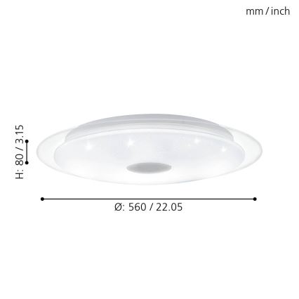 Eglo - LED Stmívatelné stropní svítidlo LED/36W/230V + dálkové ovládání