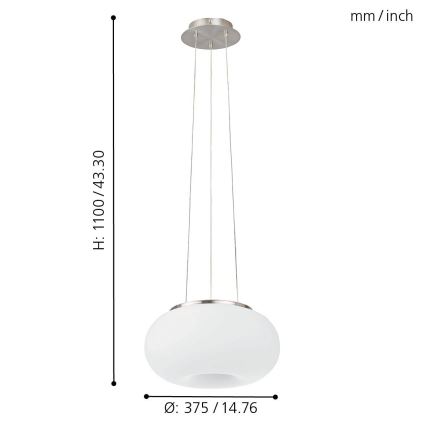 Eglo - LED RGB Stmívatelný lustr na lanku OPTICA-C LED/21W/230V pr. 37,5 cm