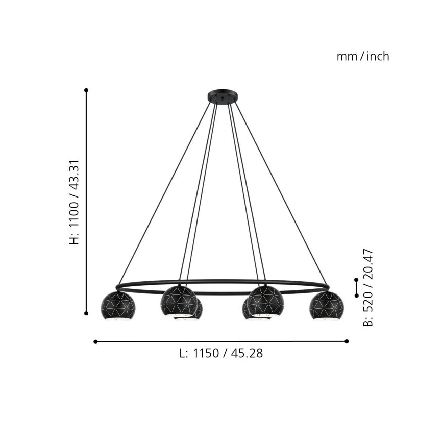 Eglo - Lustr na lanku 6xE14/40W/230V
