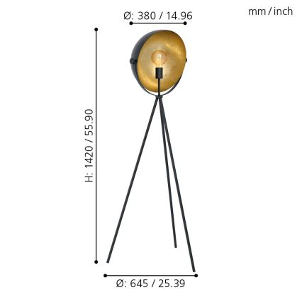 Eglo - Stojací lampa 1xE27/40W/230V