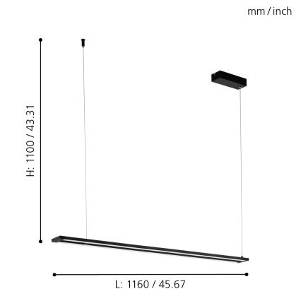 Eglo - LED Lustr na lanku LED/27W/230V