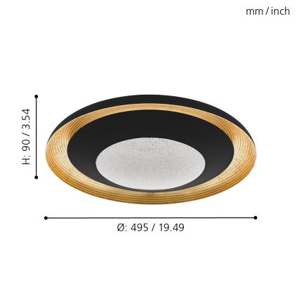 Eglo - LED Stmívatelné stropní svítidlo LED/24,5W/230V + dálkové ovládání