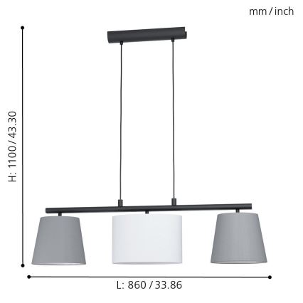 Eglo - LED Lustr na lanku 3xE14/25W/230V