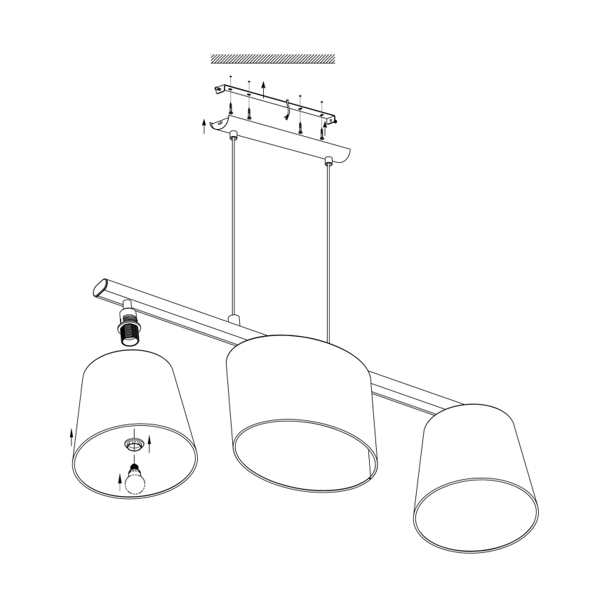 Eglo - LED Lustr na lanku 3xE14/25W/230V