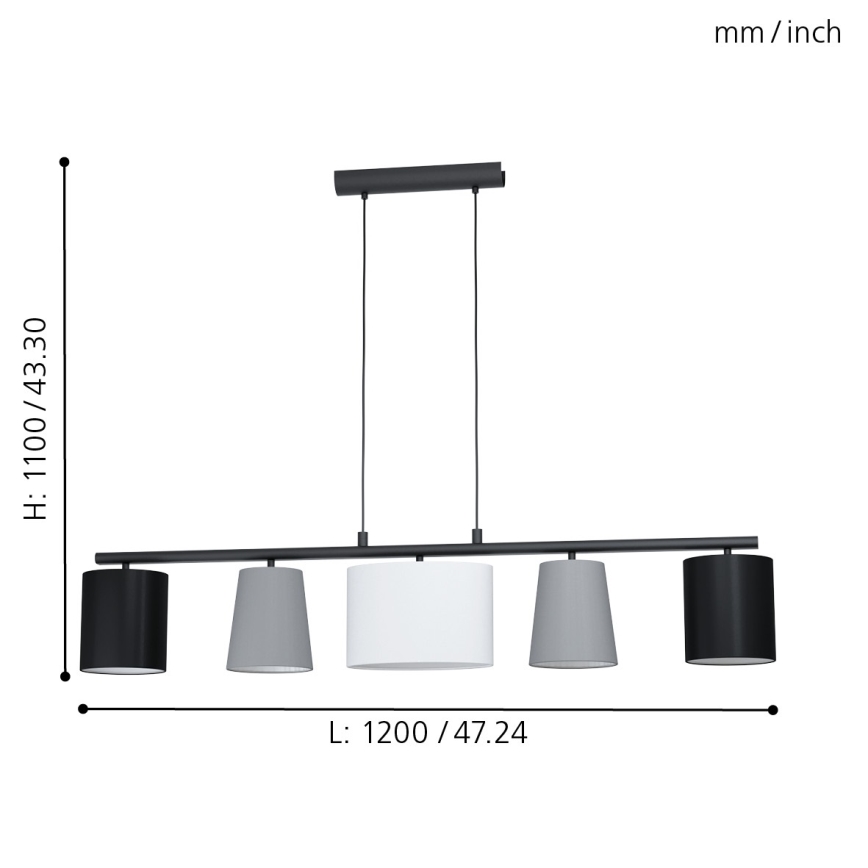 Eglo - LED Lustr na lanku 5xE14/25W/230V