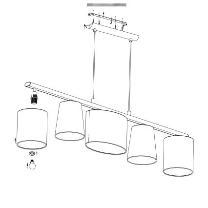 Eglo - Lustr na lanku 5xE14/25W/230V