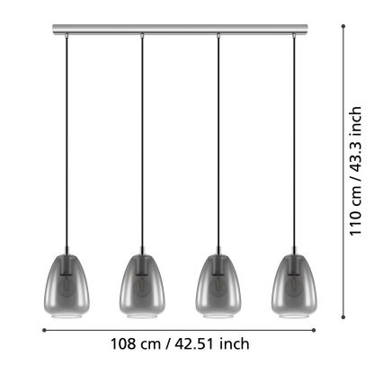 Eglo - Lustr na lanku 4xE27/40W/230V