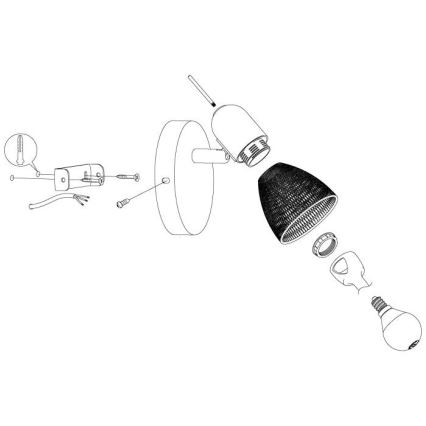 Eglo - Nástěnné bodové svítidlo 1xE14/28W/230V