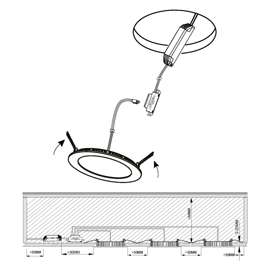 Eglo - SADA 3x LED Koupelnové podhledové svítidlo FUEVA LED/2,8W/230V IP44 lesklý chrom pr. 8,5 cm