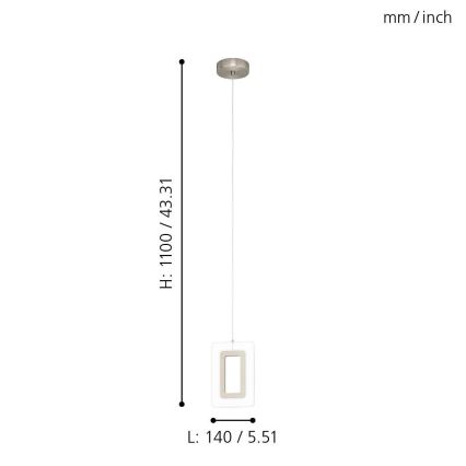 Eglo - LED Lustr na lanku LED/5,4W/230V