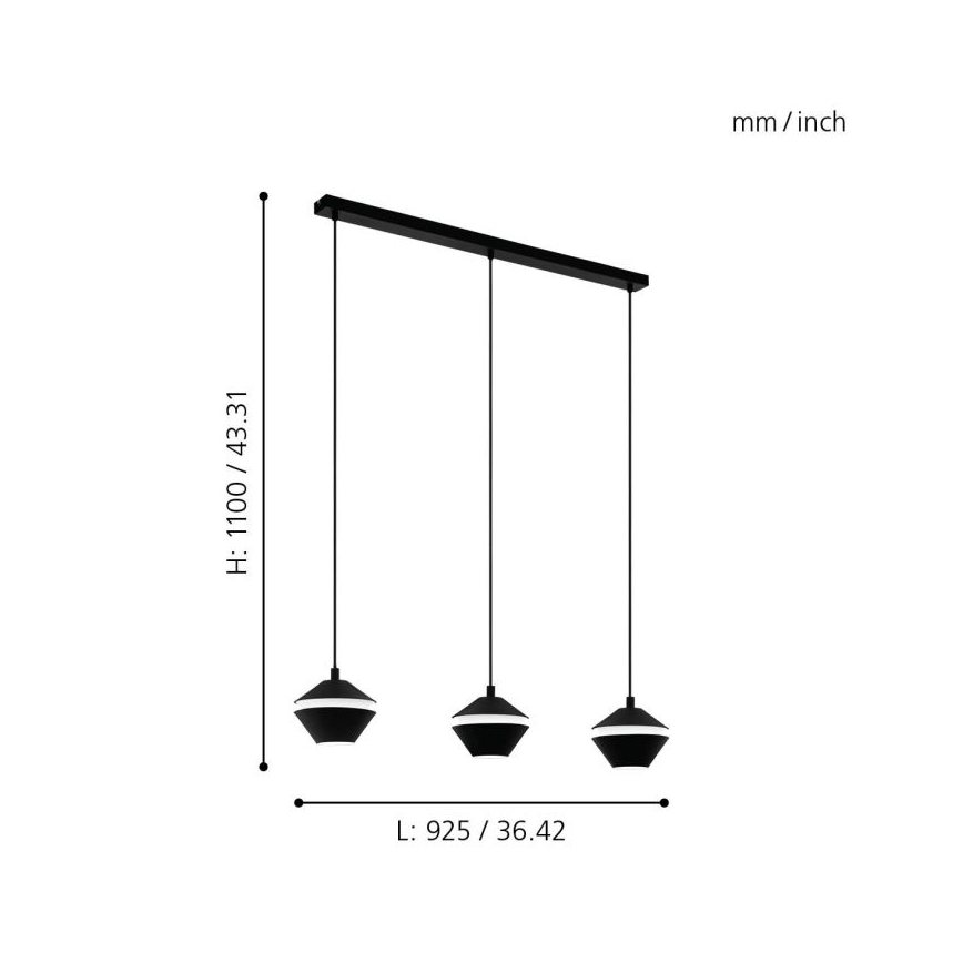 Eglo - LED Lustr na lanku 3xGU10/5W/230V
