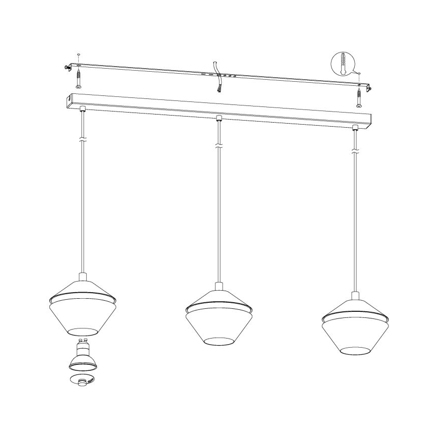 Eglo - LED Lustr na lanku 3xGU10/5W/230V