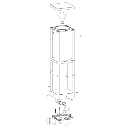 Eglo - Venkovní lampa 1xE27/40W/230V IP54