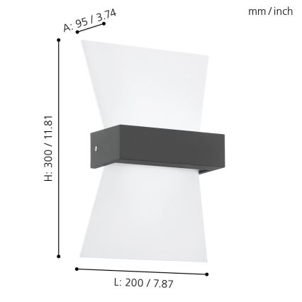 Eglo - LED Venkovní nástěnné svítidlo LED/4,8W/230V IP44