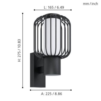 Eglo - Venkovní nástěnné svítidlo 1xE27/28W/230V IP44