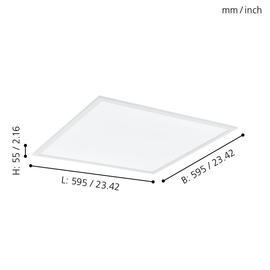 Eglo - LED RGBW Stmívatelné stropní svítidlo LED/32,5W/230V 2700-6500K 60x60 cm + dálkové ovládání