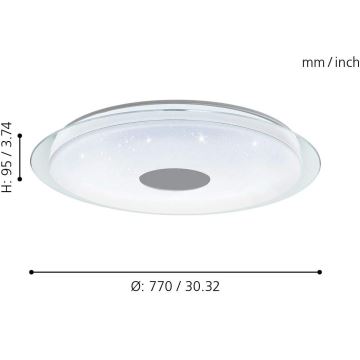 Eglo - LED RGB Stmívatelné stropní svítidlo LANCIANO-C LED/53W/230V + dálkové ovládání