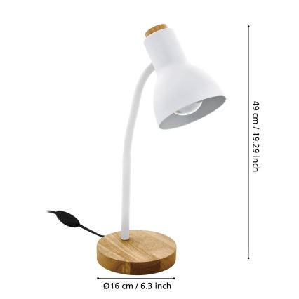 Eglo - Stolní lampa 1xE27/40W/230V bílá