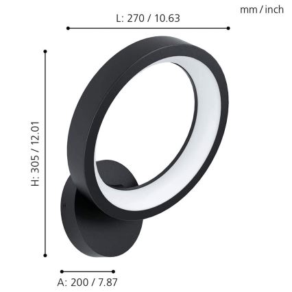 Eglo - LED RGB Stmívatelné nástěnné svítidlo MARGHERA-C LED/16W/230V